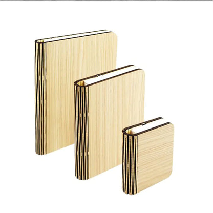 Creative LED Wooden Book Lamp with USB Charging
